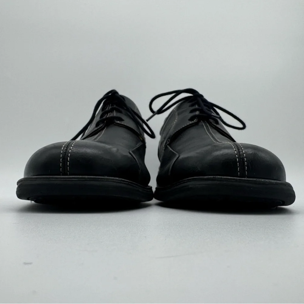 Johnston & Murphy Shuler Black Leather Bicycle Toe Derby Shoe Size 13 M